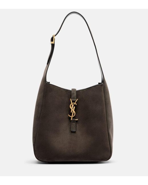 Saint Laurent Black Le 5 A 7 Supple Small Suede Shoulder Bag