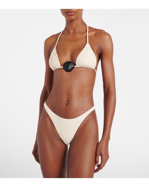 SAME White Shell Bikini Top