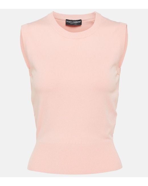 Dolce & Gabbana Pink Knitted Tank Top