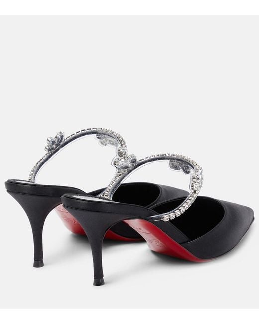 Christian Louboutin Black Planet Queen 70 Satin Mules