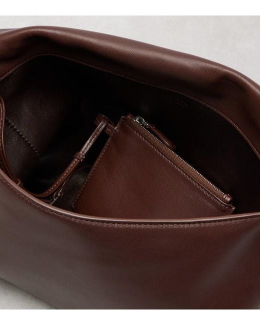The Row Brown Nan Leather Shoulder Bag
