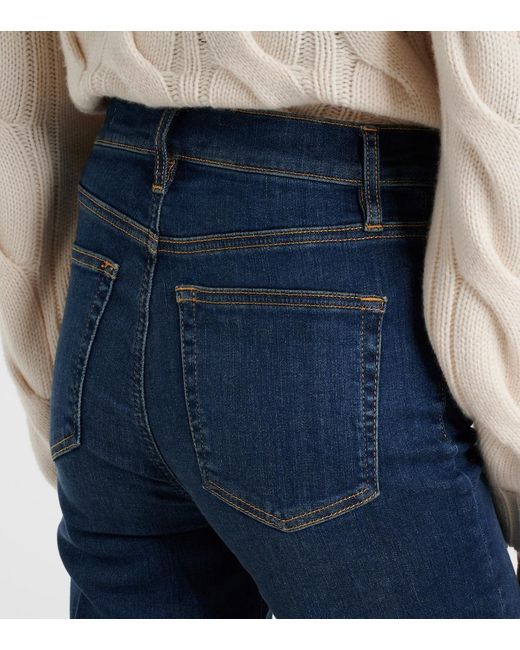 FRAME Blue Le Sleek High-Rise Straight Jeans