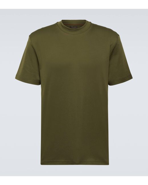 Loro Piana Green Logo Cotton Jersey T-shirt for men