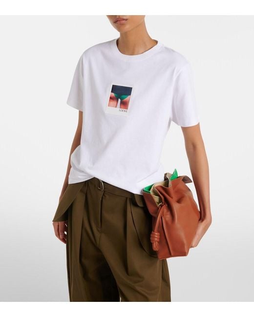 Loewe White Printed Cotton T-Shirt