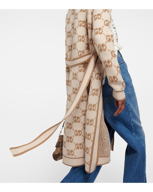 Gucci Natural GG Wool Bouclé Jacquard Cardigan