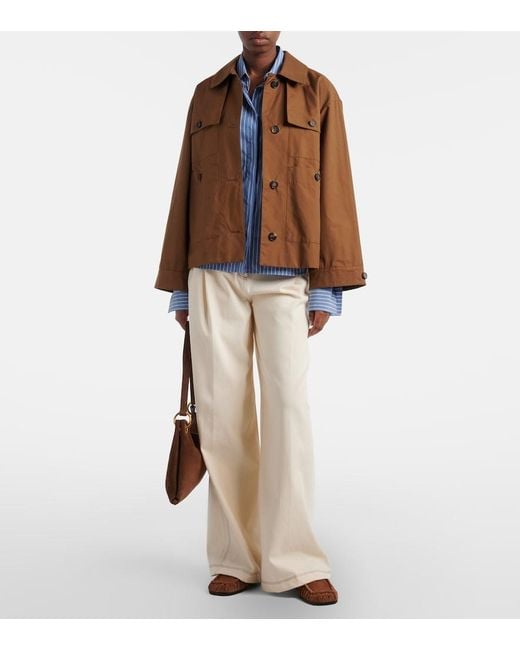 Max Mara Brown The Cube Bouquet Cotton-Blend Twill Jacket