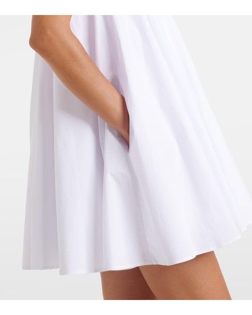 Staud White Cecily Cotton Poplin Minidress