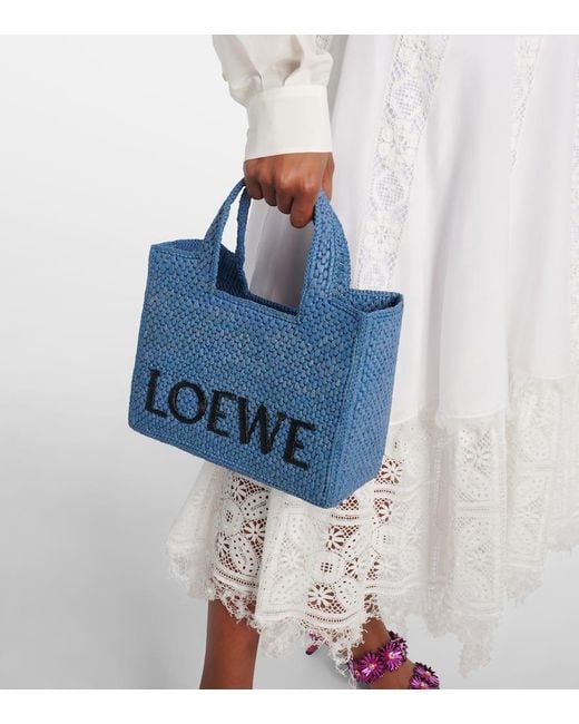 Cabas Paula's Ibiza Font Small Loewe en coloris Blue