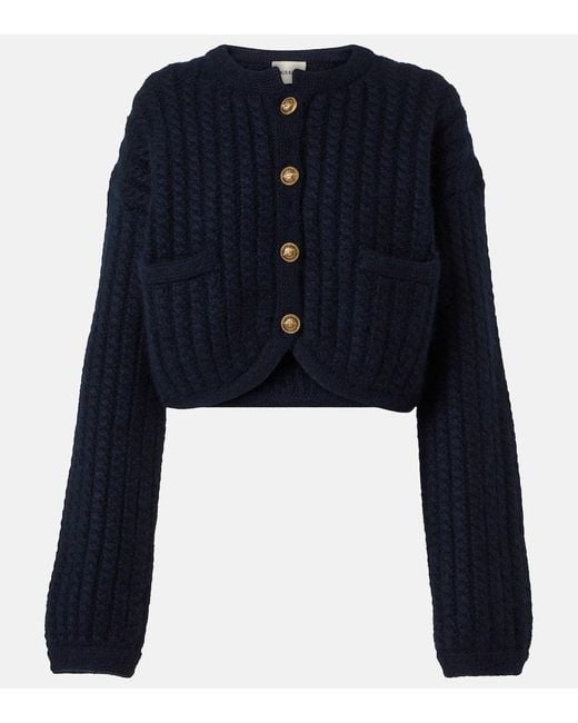 Khaite Blue Balser Cashmere And Mohair Cardigan