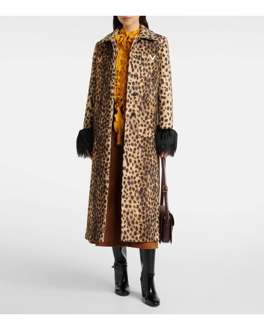 Jupe Midi En Daim Valentino en coloris Brown