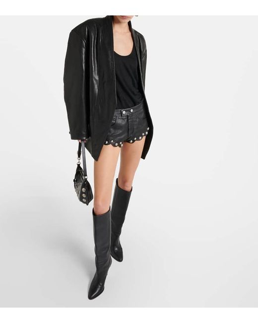 Isabel Marant Black Ikena Leather Jacket