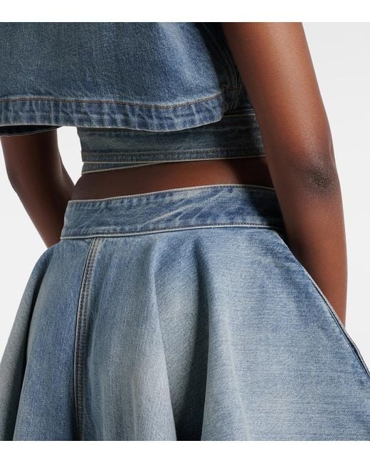 Alaïa Blue Draped Tapered Jeans