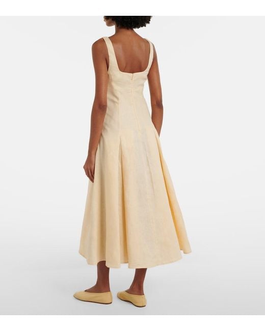 Faithfull The Brand Natural Esme Linen Midi Dress