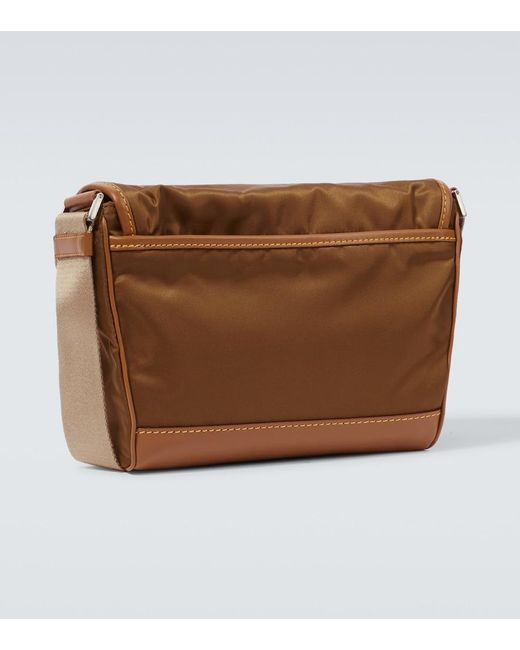 Prada Brown Re-Nylon Leather-Trimmed Shoulder Bag for men