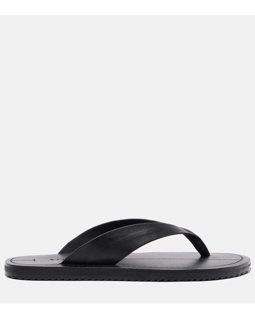 A.Emery Brown Flora Leather Thong Sandals