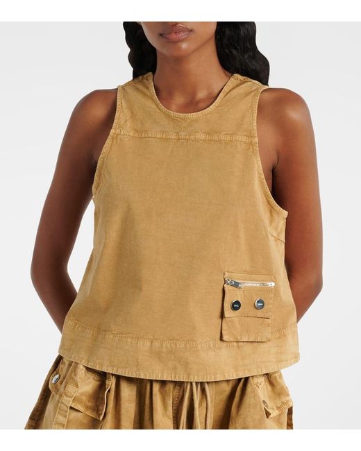 Ganni Natural Cotton-Blend Top