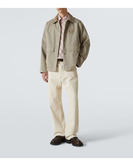Burberry Natural Check Cotton Bowling Shirt for men