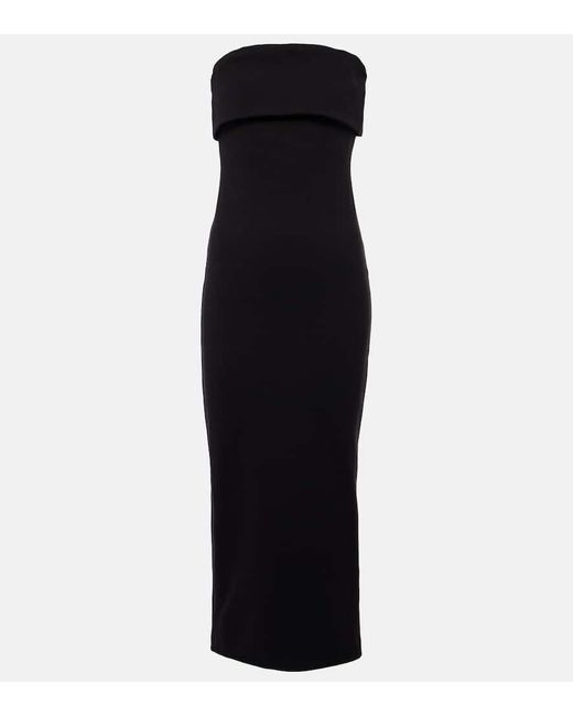 Entire studios Black Lap Back-slit Cotton-blend Midi Dress