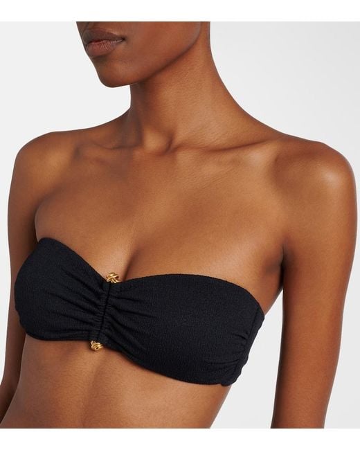 ViX Black Nika Embellished Bandeau Bikini Top