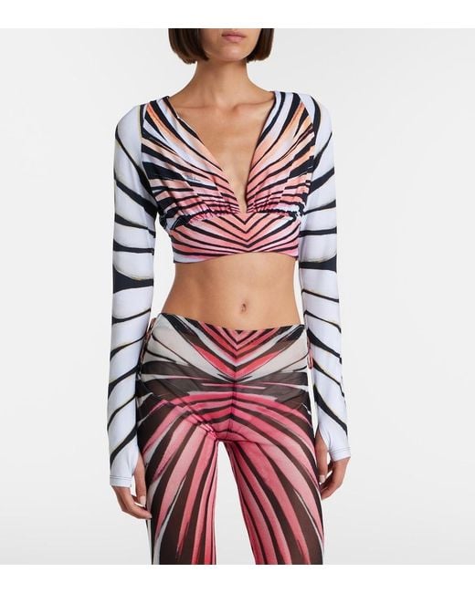 Roberto Cavalli Black Printed Crop Top