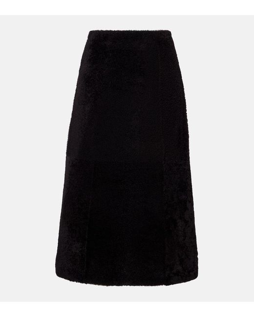 Falda Larga De Borrego Yves Salomon de color Black