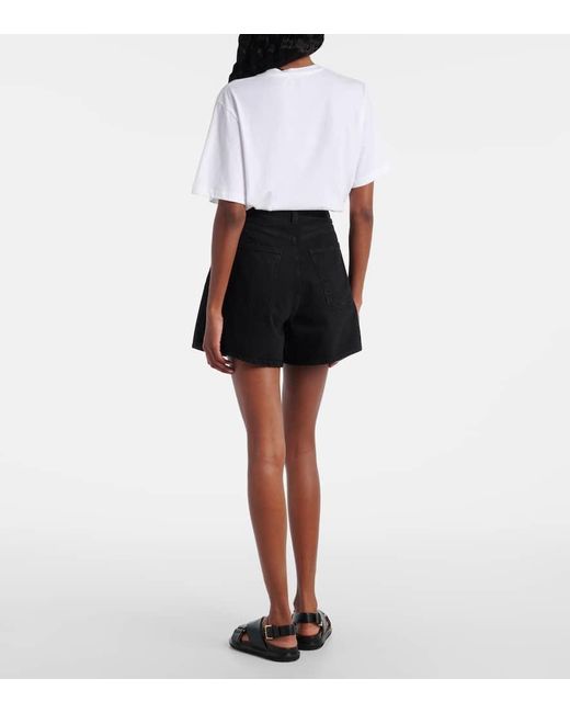 Agolde Black High-Rise Jeansshorts Rhoda
