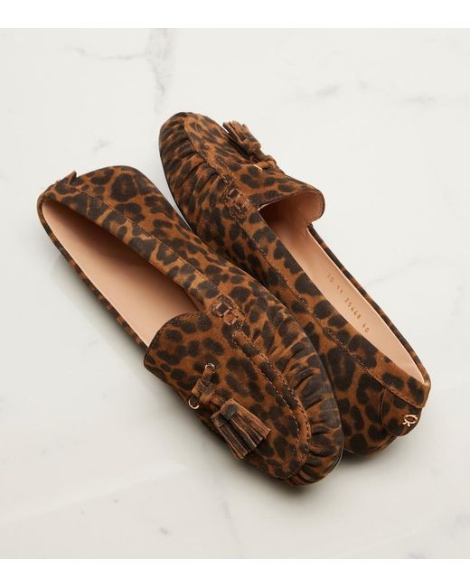 Gianvito Rossi Brown Thea Leopard-Print Suede Loafers