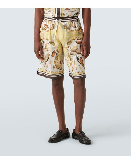 Dolce & Gabbana Natural Silk Shorts for men