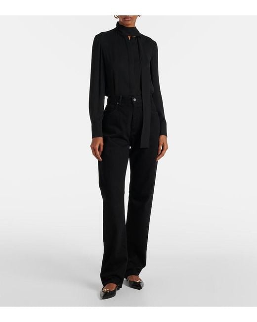 Valentino Black High-Rise Straight Jeans