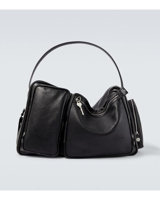Acne Black Camero Hotel Leather Shoulder Bag for men
