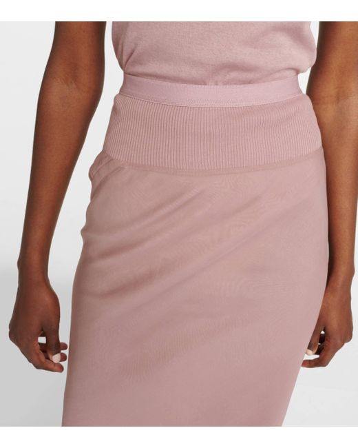 Rick Owens Pink Silk Maxi Skirt