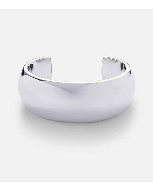 Jennifer Fisher White Puffy 10Kt Rhodium-Plated Brass Cuff