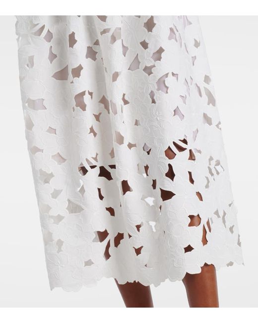 Oscar de la Renta White Lace Bustier Dress