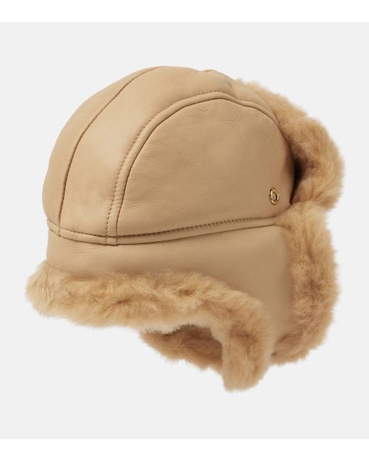 Loro Piana Brown Alaskan Shearling-lined Leather Hat
