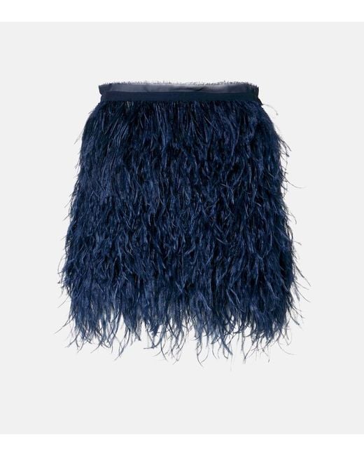Dorothee Schumacher Blue Feathery Volume Georgette Miniskirt