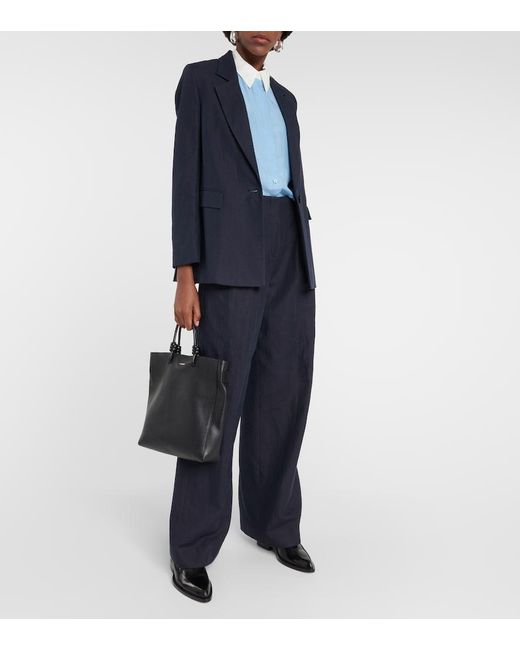 Dorothee Schumacher Blue Colorblock Silk Blouse