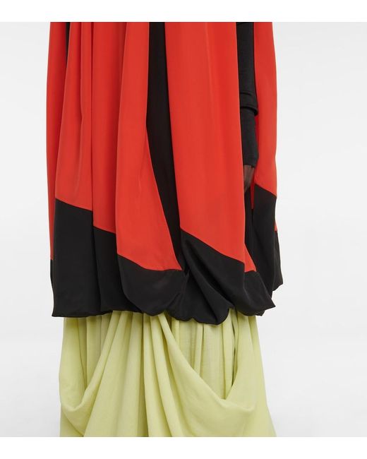 The Row Red Althea Silk Tunic Top