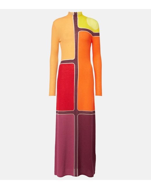 Gabriela Hearst Red Apollonis Wool And Cashmere Maxi Dress