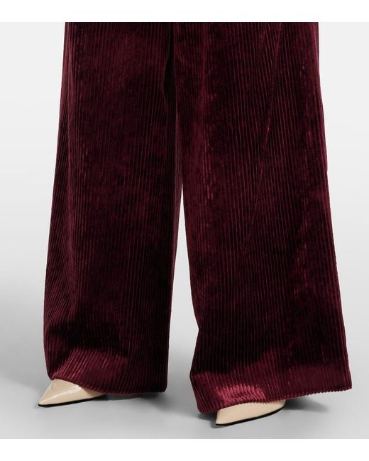 Dorothee Schumacher Purple Mid-Rise Corduroy Wide-Leg Pants