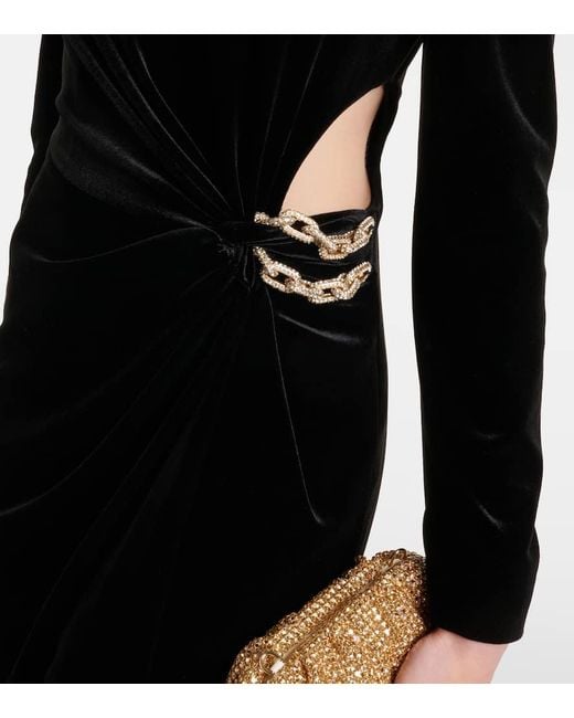 Abito Lungo Con Cut-Out di Self-Portrait in Black