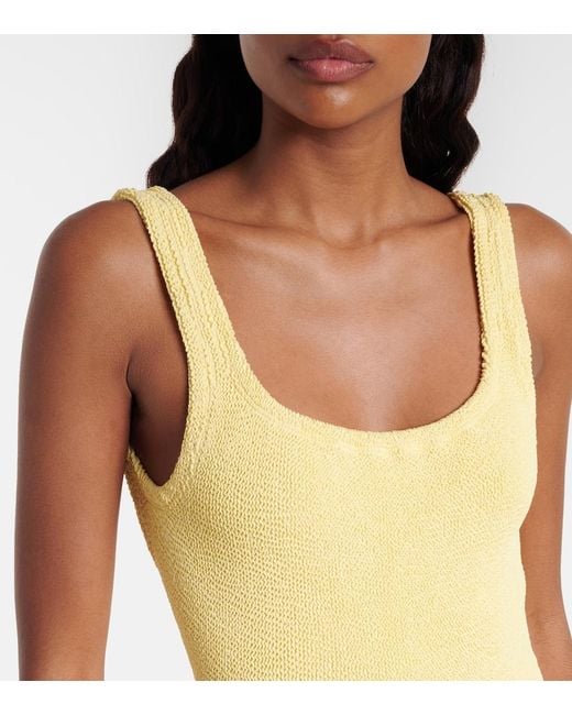 Hunza G Yellow Square Neck Swimsuit