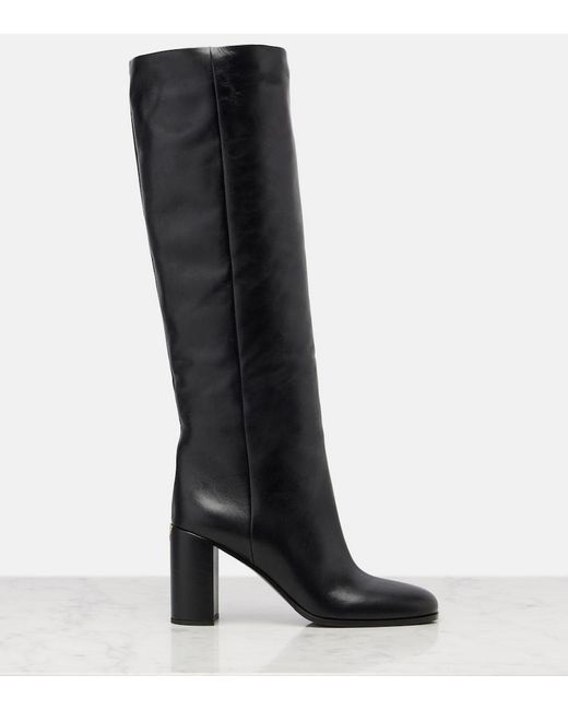 Prada Black Leather Knee-High Boots