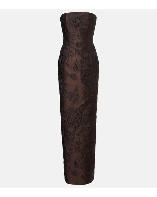 Emilia Wickstead Purple Laelia Jacquard Corset Gown