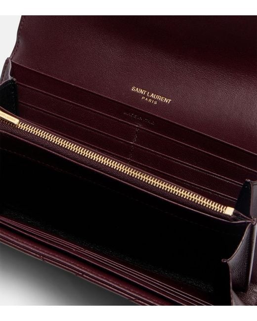 Saint Laurent Red Cassandre Matelasse Leather Wallet