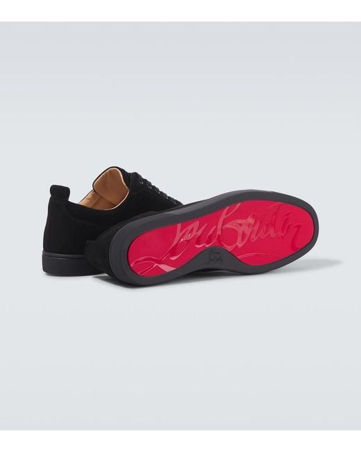 Christian Louboutin Black Luxury Sneaker With Suede Panels for men