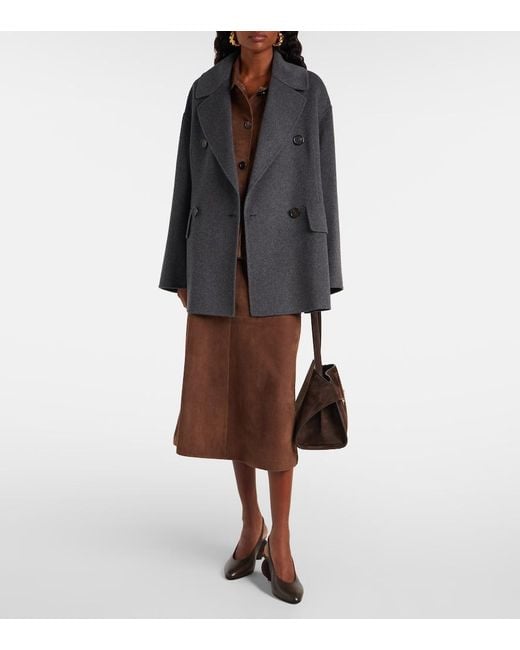 Max Mara Black Ornella Belted Virgin Wool Coat