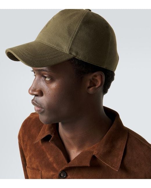 Saint Laurent Green Cassandre Denim Baseball Cap for men