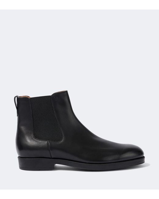 Tod's Black Leather Chelsea Boots for men