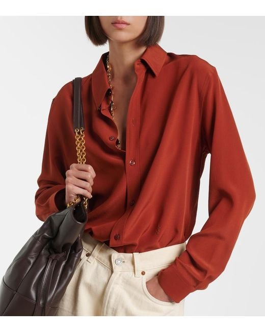 Saint Laurent Red Silk Shirt