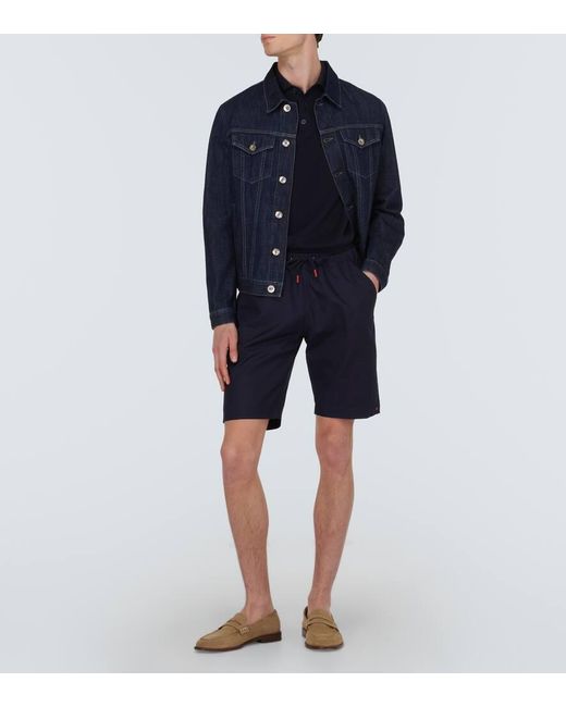 Shorts de algodon Kiton de hombre de color Blue